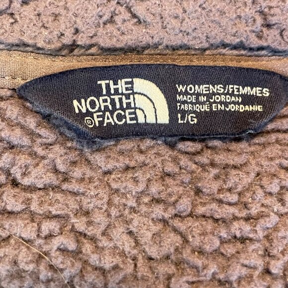 The North Face Gray Sherpa Fleece Zip-Up Vest Womens Large Highly Piling Purple - Picture 9 of 11